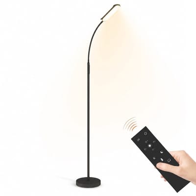 Vloerlamp - Staande lamp - Lamp staand - LED - Dimbaar - Leeslamp - Afstandsbediening - Geheugenfunctie - 175 cm - Zwart - Zenzee