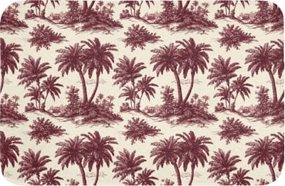WC mat 60x40 cm - Antislip - Tropisch - Geometrisch - Bordeauxrood - Toiletmat - Vloermat - Douchemat - Toilet tapijt - Toiletmatten