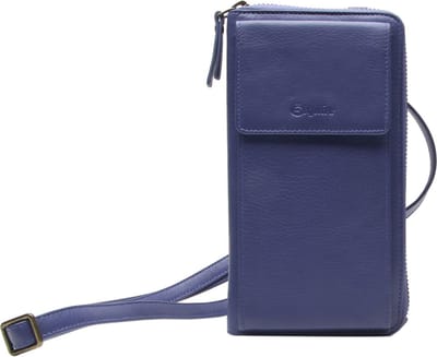 Esquire Leren Portemonnee Telefoontasje Peru Phone Wallet Bag Night Blue Blauw