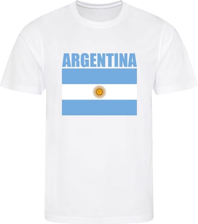 WK - Argentinie - Argentina - T-shirt Wit - Voetbalshirt - Maat: S - Wereldkampioenschap voetbal