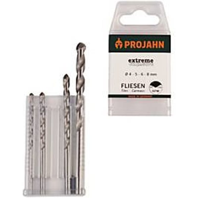 Projahn EXTREME tegelboren set, hardmetalen inzet, 4-delig, cilindrische schacht, Ø 4-5-6-8 mm