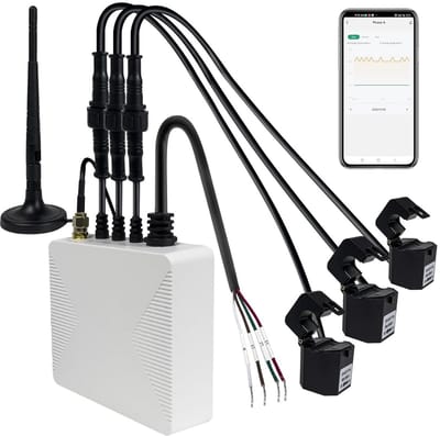 3-Fase Wifi Smart Home Energiemonitor met Klemmaatjes voor Real-time Energieverbruik