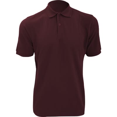 Russell Heren Ripple Collar & Manchet Poloshirt met korte mouwen (Bourgondië)