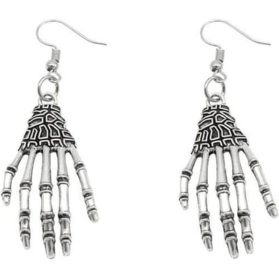 1 Paar Retro Gotische Halloween Schedel Oorbellen Punk Straatmode Sieraden one-size white