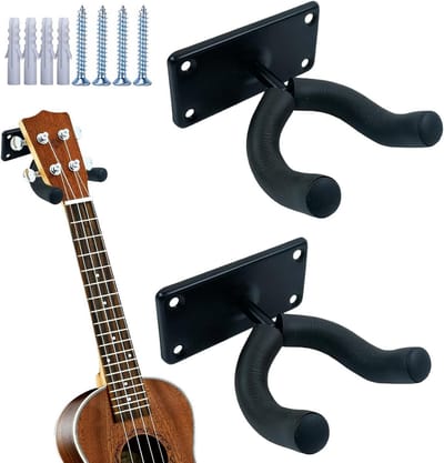 Gitaar wandhaken - Instrumentenhouder - Muziek opslaan - Zacht schuim - 2 stuks - Zwart
