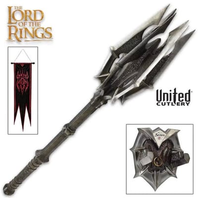United Cutlery Lord of the Rings Replica 1/1 Mace of Sauron met One Ring Weapons