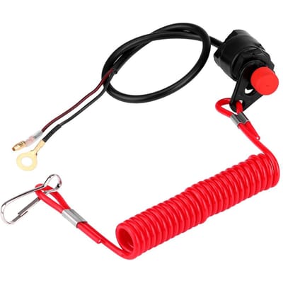 Moto Hors-bord Tondeuses à gazon Interrupteur d'arrêt d'urgence du moteur W Cordon de sécurité black