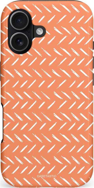 Casetastic hoesje geschikt voor Apple iPhone 17 - MagSafe - Dubbellaagse bescherming - Oranje Witte Nederland Cross Patroon - Fashion Case - Terracotta Zand