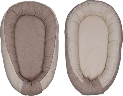 MamaLoes Omkeerbaar Babynest - Babynestje Teddy - Wasbaar - Boucle Nougat