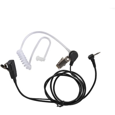 Walkie-talkie 2,5 mm oortelefoon 1-pins verborgen akoestische buis-oortelefoons Headset met PTT-microfoon Walkie-talkies Tweewegradio's Microfoon zwart