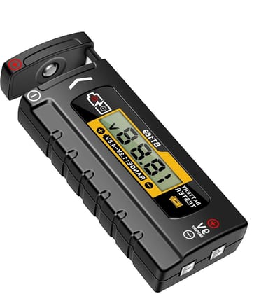 Batterijtester - Voltcontrole Apparaat - Batterijen Controleren - Digitaal Display - Compact Formaat - Zwart