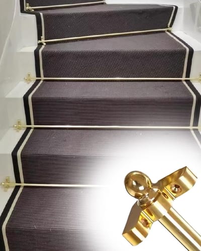 Traproede Messing - Trapstang Decoratie - Trap Renoveren - Versterkt Veiligheid - 135cm - Gepolijst Goud