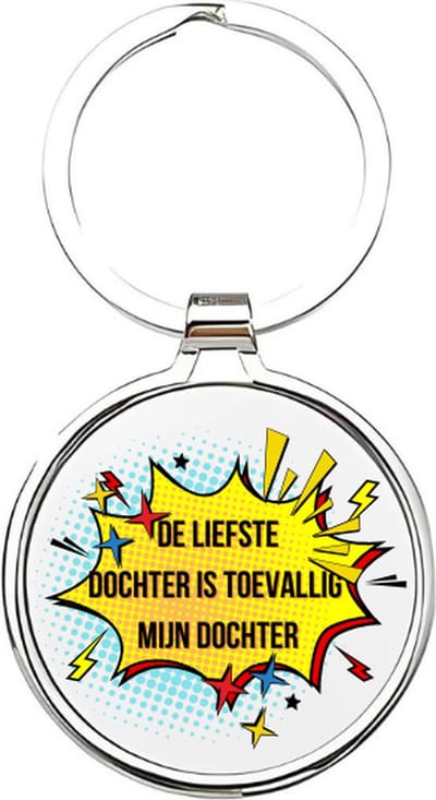 Akyol - de liefste dochter is toevallig mijn dochter Sleutelhanger - Dochter - de liefste dochter - dochter sleutelhanger - kind sleutelhanger - sleutelhanger dochter - familie sleutelhanger - cadeautje - dochter cadeau - girl - 4 x 7,5 CM
