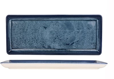Kütahya Porselen Serveerschaal - Blue Stone - Porselein - 35x15 cm - set van 2