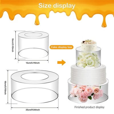2 Stuks Acryl Taartstandaard Vulbare Taartverhogers Transparante Taartverdieping Stapelbaar Middelpunt Taart Displaydozen Decoratieve Taartdisplay white
