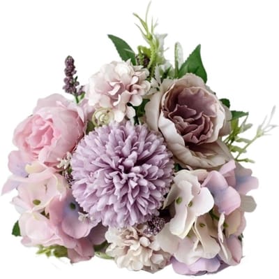 Bruidsboeket Kunstbloemen - Decoratie Boeket - Bruiloft Versieren - Natuurlijk Uiterlijk - 31 cm - Zwart Bruin