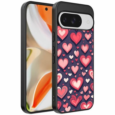Geschikt voor Google Pixel 9 Pro XL Telefoonhoesje met Hartjes Opdruk - TPU Backcover Case With Heart Design - Smartphonica geschikt voor Google Pixel 9 Pro XL
