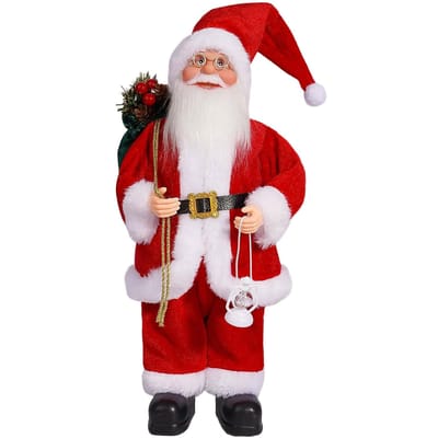 12in Kerstman Pop Cartoon Schattig Collectie Staande Kerstman Ornament voor Huis Etalagedecoratie F rood