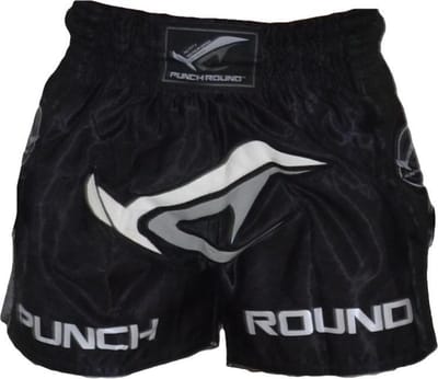 PunchR NoFear Kickboks Muay Thai Shorts Zwart Grijs - XS
