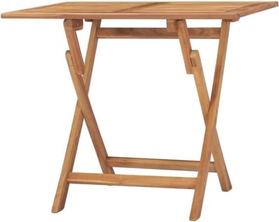 Inklapbare tuintafel - Houten eettafel - Buiten dineren - Robuust teakhout - 90 x 60 cm - Houtkleur