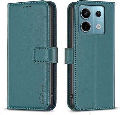 BINFEN Hoesje - Geschikt voor Xiaomi Redmi Note 13 Pro 5G / Poco X6 Hoesje - BINFEN Color Book Case - Groen