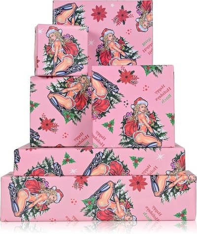 Cadeaupapier - Inpakpapier Vellen - Geschenken Inpakken - Grappig Kerst Design - 71 x 51 cm - Multicolor
