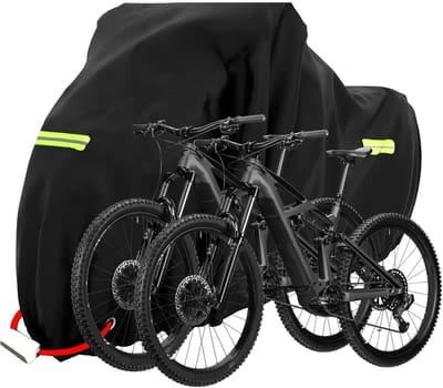 Allecto - Fietshoes - Waterdichte fietshoes - Bescherming tegen weersinvloeden - 210D Oxford materiaal - Voor 1 of 2 fietsen - Ideaal voor buitenge...