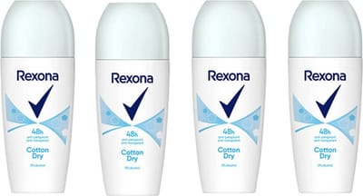 Rexona - Deoroller - Cotton Dry - Anti Perspirant - Anti Transpirant - 50 ml - 48 HR - Voordeelverpakking 4 x 50 ml