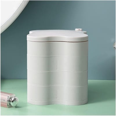 Juwelendoos Organizer - Sieradenhouder - Sieraden Opbergen - 360 Graden Draaibaar - 4 Lagen - Wit
