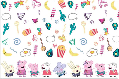 Vegaoo - Kleurrijk plastic Peppa Pig tafelkleed