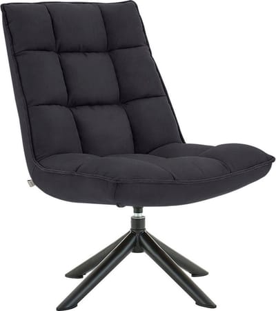 Nelly-Loungestoel in Antraciet Microfiber