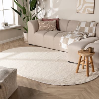 NATURL. Ovaal wollen vloerkleed - Feline Wit - 152x245cm