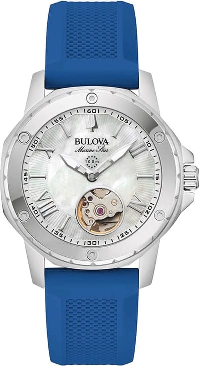 Bulova Marine Star 96L324 Horloge - Siliconen - Blauw - Ø 34 mm