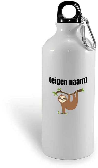 Hacebo® - luiaard met eigen naam waterfles - Luiaard - luiaard liefhebbers - iemand die houdt van luiaards - verjaardag - cadeau - kado - water fles - 400ML