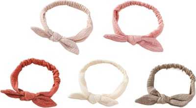 5 Stuks - Hydrofiele Haarbandjes met Strik - Baby Meisjes (3-18 maanden)