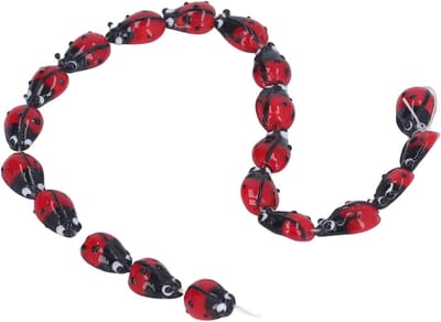 20 Stuks Rode Glazen Lieveheersbeestje Spacer Kralen voor DIY Sieraden, Oorbellen, Armbanden en Kettingen Maken