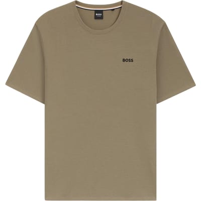 Boss Heren-T-shirt van wafelbreisel (Bruin)
