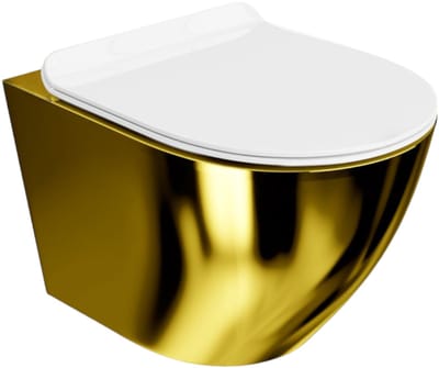 LAVITA SOFI SLIM - Hangtoilet - Goud/Wit - Randloos - Wandcloset - Softclose zitting - Luxe Design WC