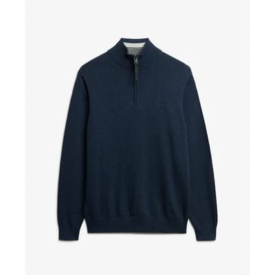 Superdry - Essentials Katoenen Trui met Halve Rits - Heren - Sweaters
