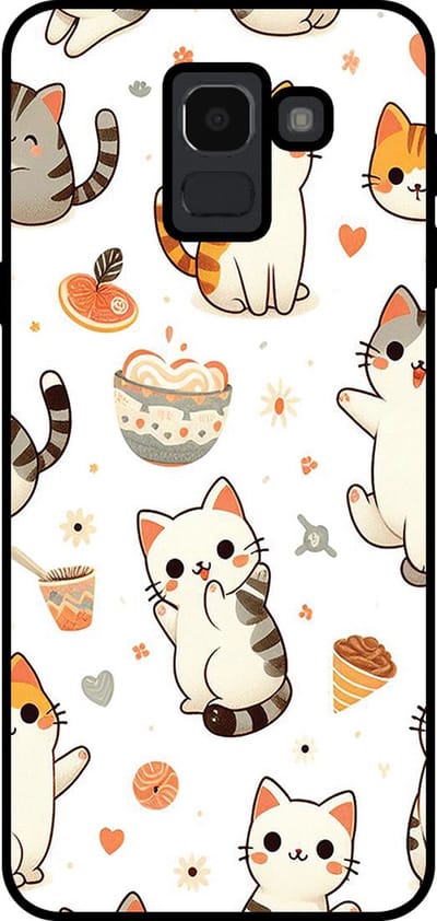 Smartphonica Telefoonhoesje Geschikt voor Samsung Galaxy J6 2018 met katten opdruk - TPU backcover case cat design geschikt voor Samsung Galaxy J6 2018