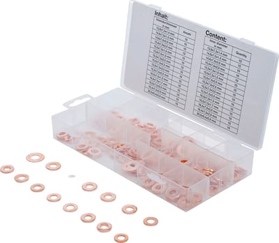 BGS 8120 - Assortiment de joints en cuivre pour injecteur | 150 pièces