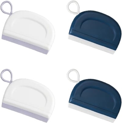 Set van 4 Flexibele Douche Rijen met Zachte Rubber Strip en Plastic Haken voor Badkamer, Keuken en Glasreiniging