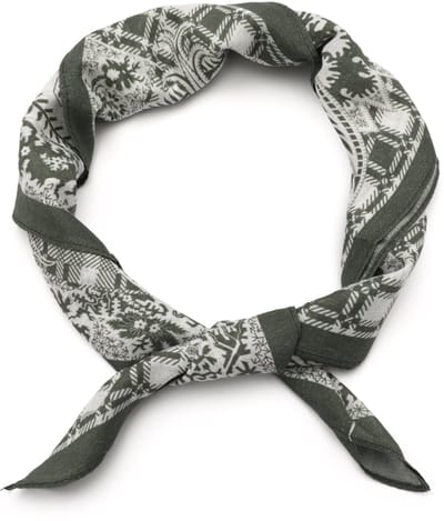 Vierkante Sjaal met Barok Paisley- en Patchworkdessin (63x63cm) - Groen