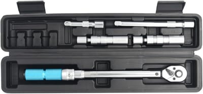 Momentsleutel Kit - Verstelbare Ratel - Precisie Montage - Snel Ontgrendelingsknop - 5-60 Nm - Zilver Blauw