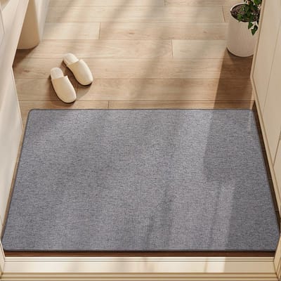 Eenvoudige effen kleur huis stofverwijdering deurmat voor de deur van het huishouden veranda mat anti-wrijvingsmat antislipmat 40*60cm gray