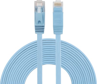 By Qubix internetkabel - 5 meter - cat 6 - Ultra dunne Flat - Ethernet kabel - Netwerkkabel (1000Mbps) - Blauw - UTP kabel - RJ45 - UTP kabel