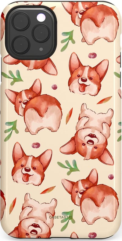 Casetastic Hoesje Geschikt voor Apple iPhone 11 Pro Max - Stijlvolle Beschermende Duo-layer Case - Corgipootjes