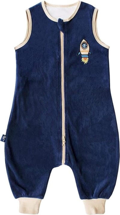 Famanu - baby slaapzak pyjama met voeten voor de lente, herfst en winter om kinderen warm te houden, neutraal lopen, katoenen slaapzak, draagbare deken tog1.5 1-4 jaar