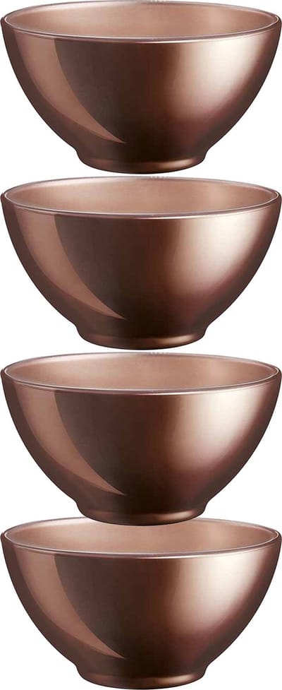 Luminarc Kommetjes/schaaltjes voor dessert/ontbijt - 2x - Glas - D13 x 6 cm - Chocolade bruin