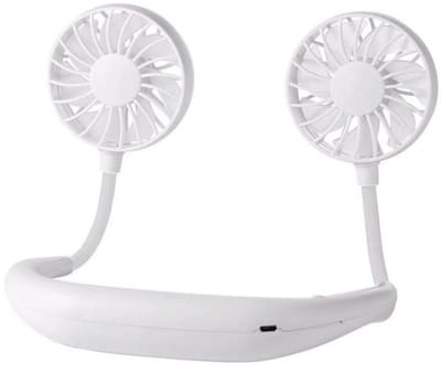Nekventilator Persoonlijke draagbare ventilator USB-ventilator Mini oplaadbare kleine ventilator Nekbandventilator Handsfree draagbare sportventilator - Wit